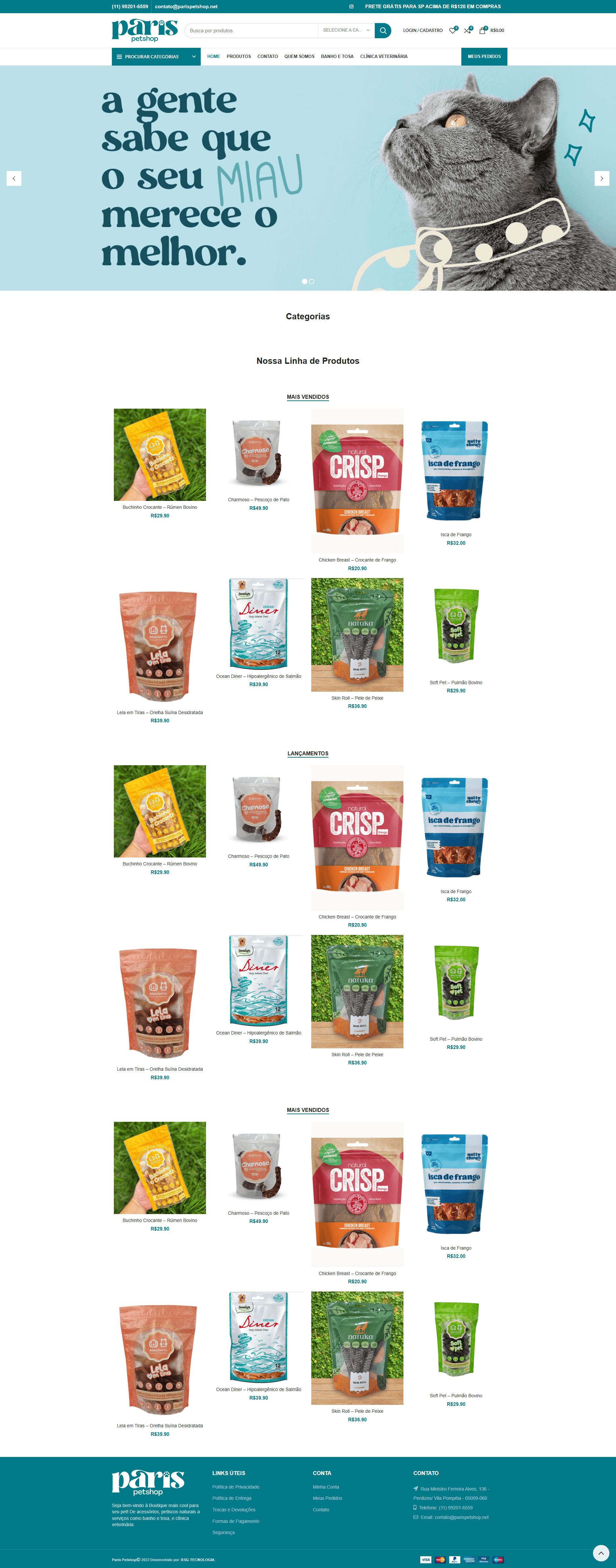 Website Paris Pet Shop
